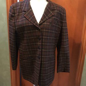 Andrea Viccaro Classic Wool Plaid Woman's Blazer